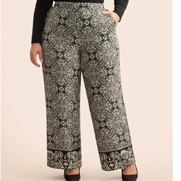 Bloomchic Mid Rise Boho Print Pocket Pants - Size 18-20/2X - NWT - Picture 3 of 10